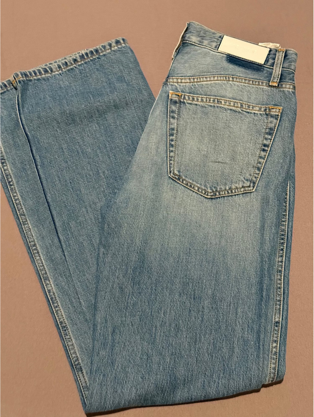 RE/DONE High Rise Straight Leg Jeans Size 25 Light Wash Denim